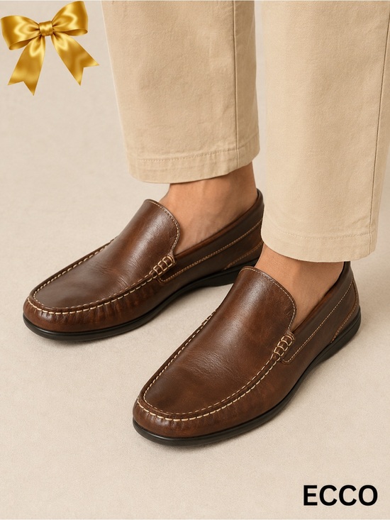 Ecco Other - ECCO Brown Leather Slip-On Loafers EU 44 / US 10–10.5
